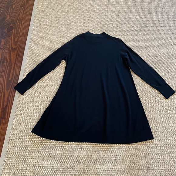 NWT COS VIRGIN WOOL MIDI BLACK A- LINE FLARE DRESS SIZE L . - Picture 3 of 8